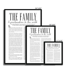 Load image into Gallery viewer, Family Proclamation Framed Print
