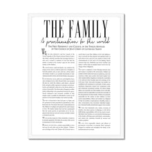Load image into Gallery viewer, Family Proclamation Framed Print