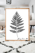 Load image into Gallery viewer, Black and White Fern Style 4