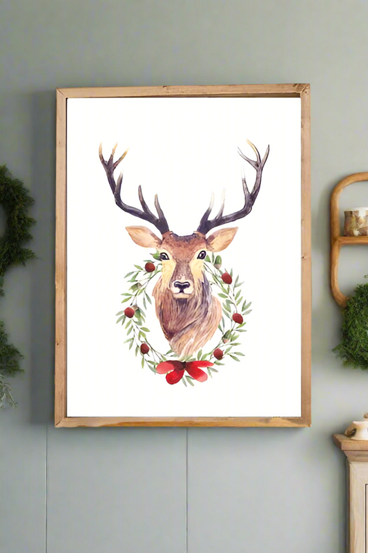 Acorn Wreath Deer