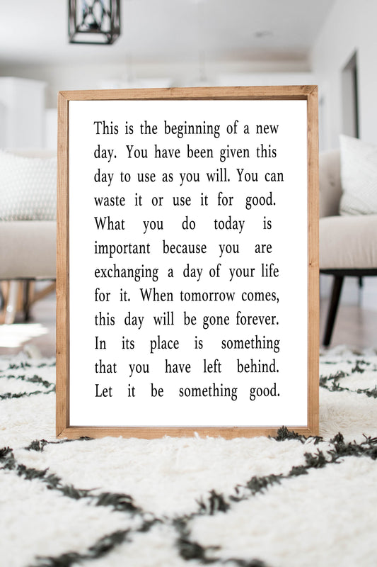 Beginning of a New Day print