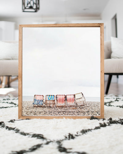 beach chairs print relaxation