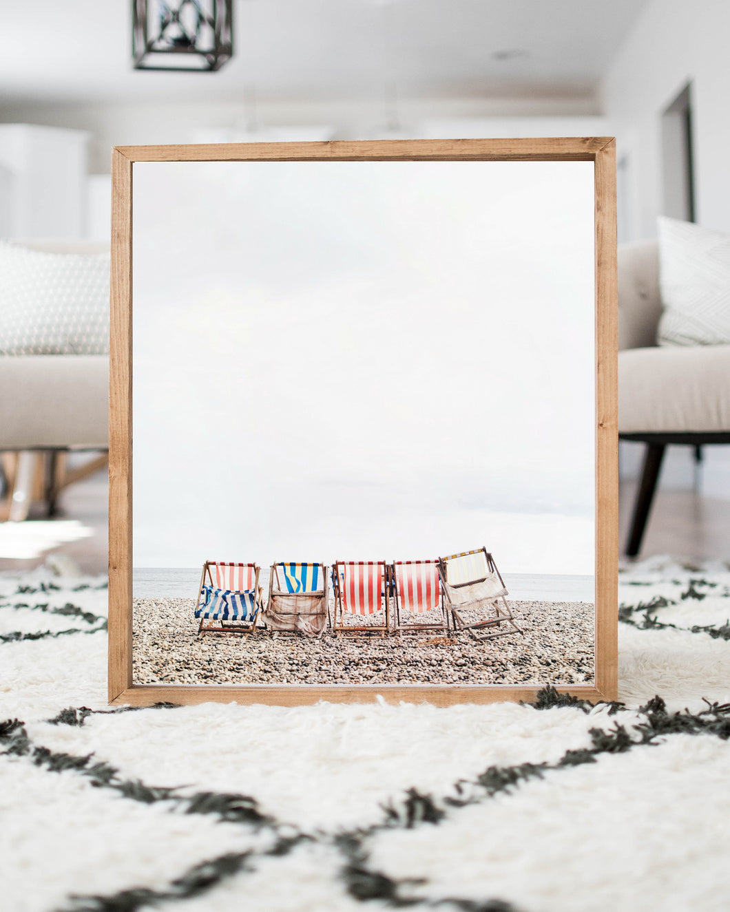 beach chairs print relaxation