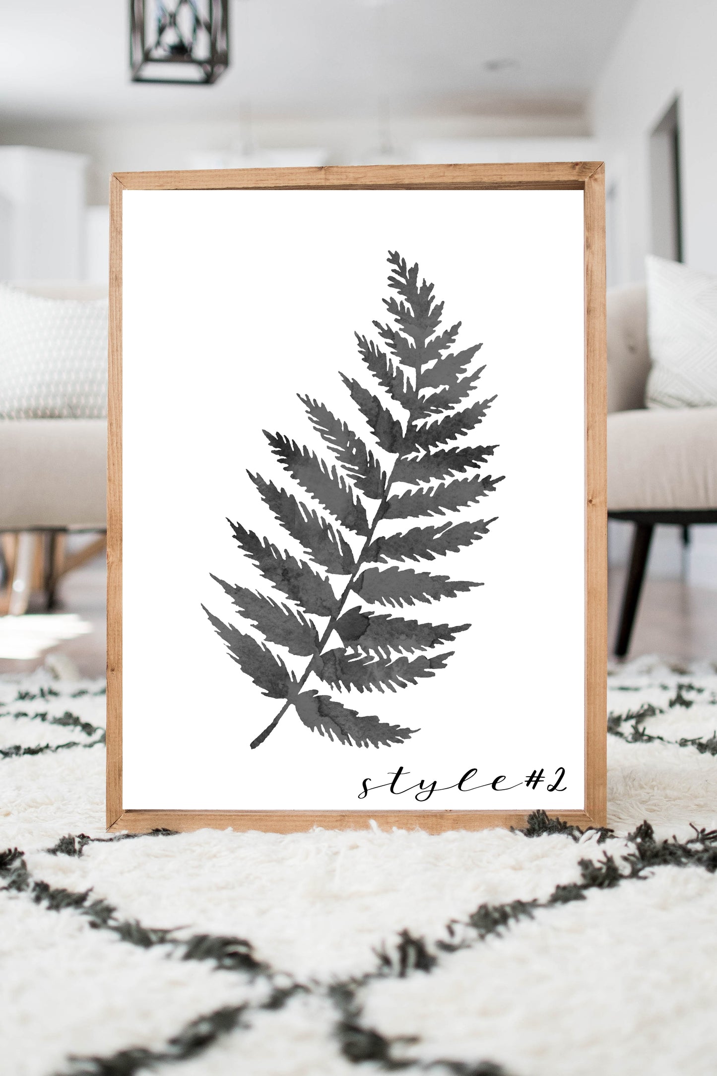  Black and White Fern Style 2